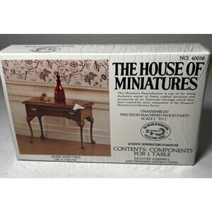 The House of Miniatures Kit 40038 Queen Anne Table NEW SEALED Vintage Furniture